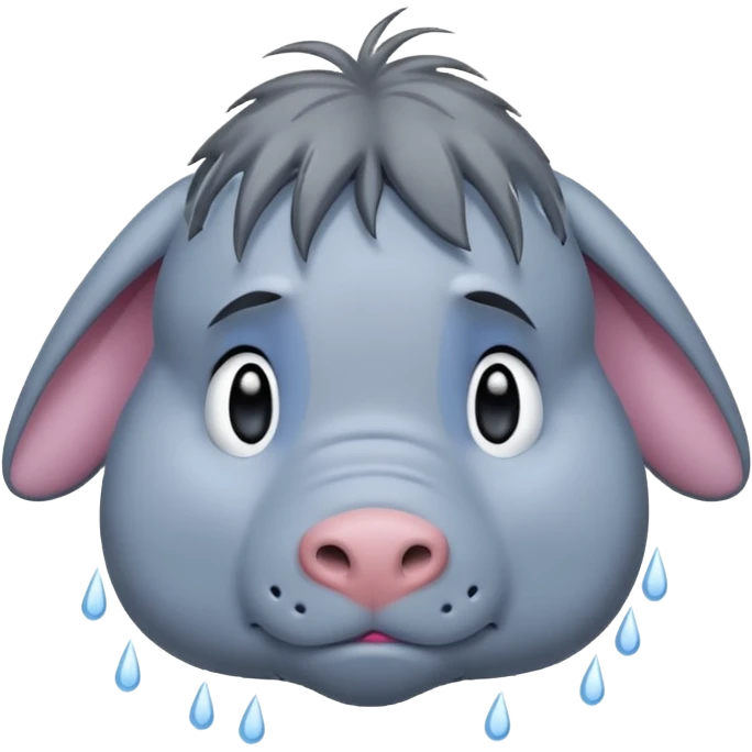 Disney’s eeyore sad under a rain cloud  emoji