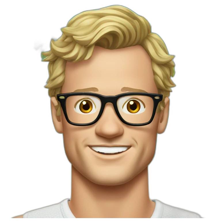 Jonathan Toews wearing glasses as beach bum emoji