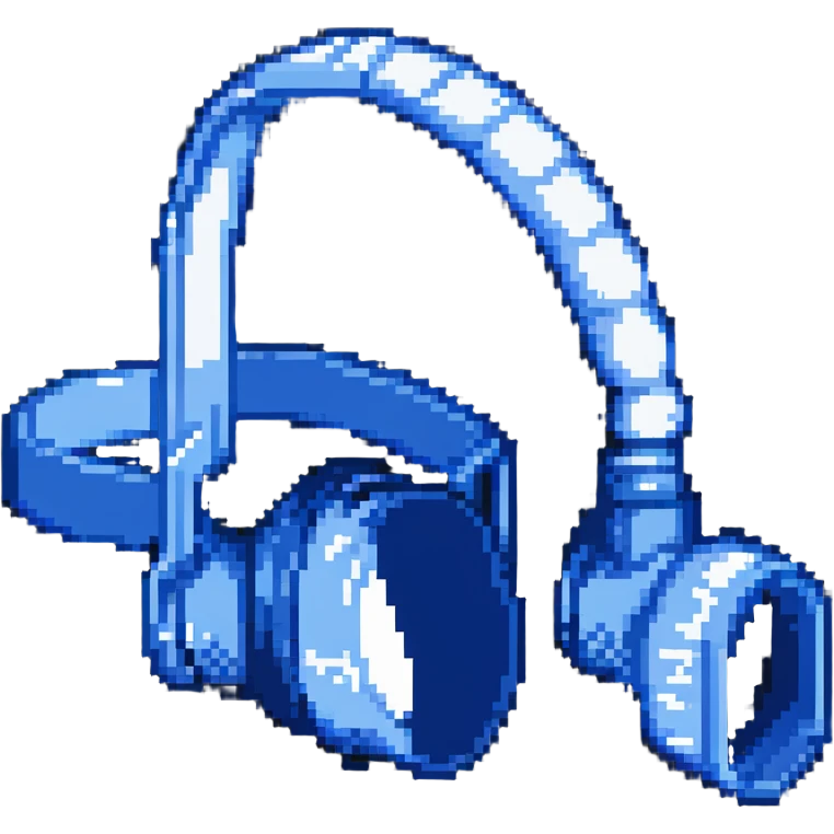 Pixelated blue VO2 max testing mouthpiece, simple design emoji