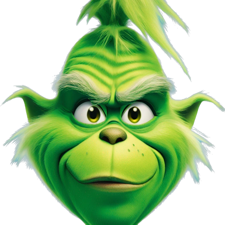 The grinch in a blue setting smiling menacingly emoji
