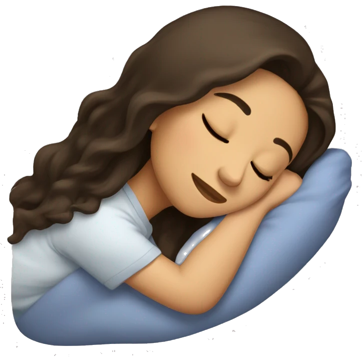 Brunette girl sleeping emoji