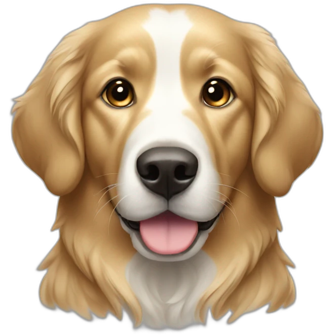 black golden retriever, white spot around nose, no brown emoji