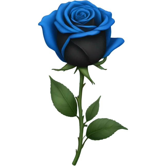 black and blue rose emoji