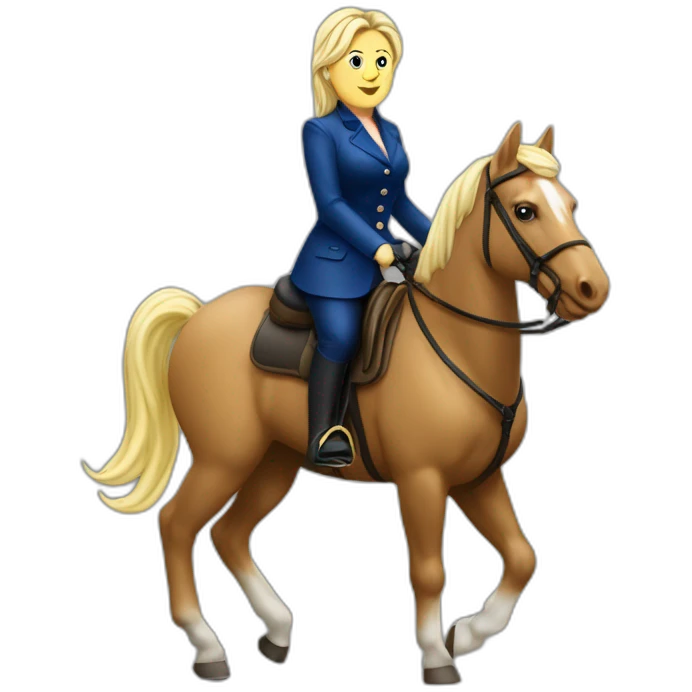 marine le pen sur un cheval emoji