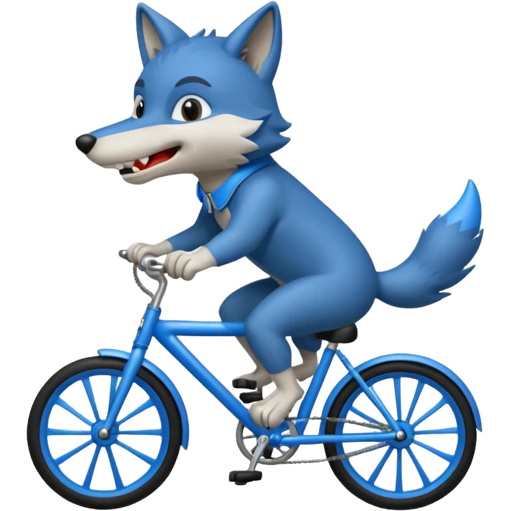 Wolf cartoon  ride on cycle emoji