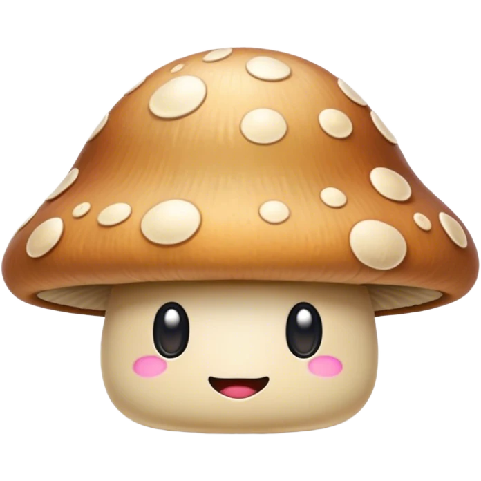 Skin colored mushroom wearing a hat emoji