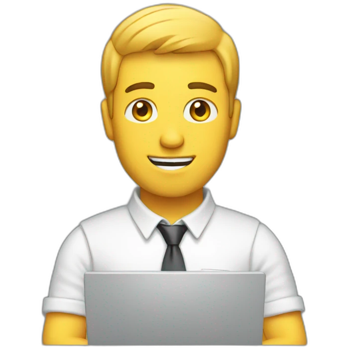 man working on pc emoji