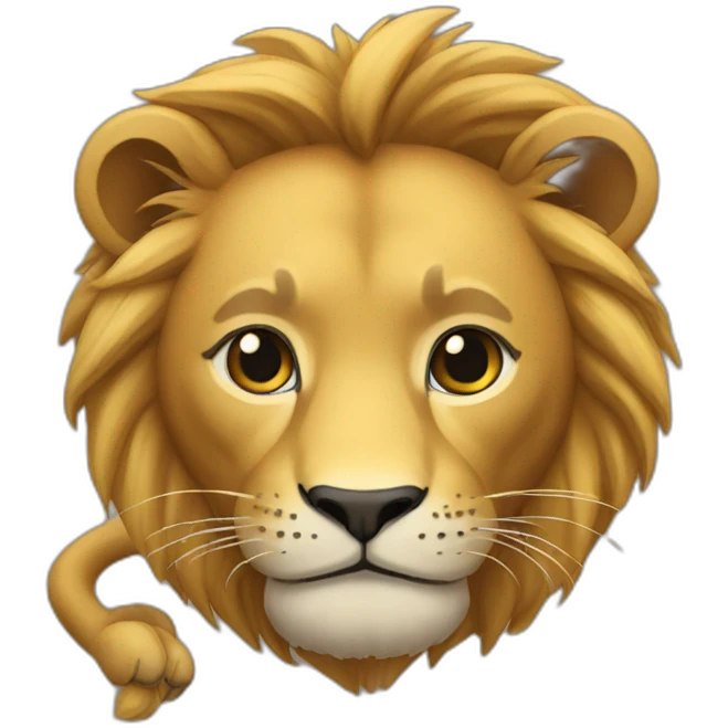 Chat sur lion emoji