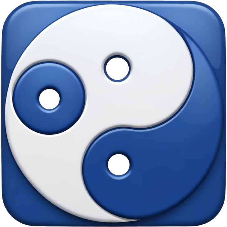dark blue ying and yang emoji