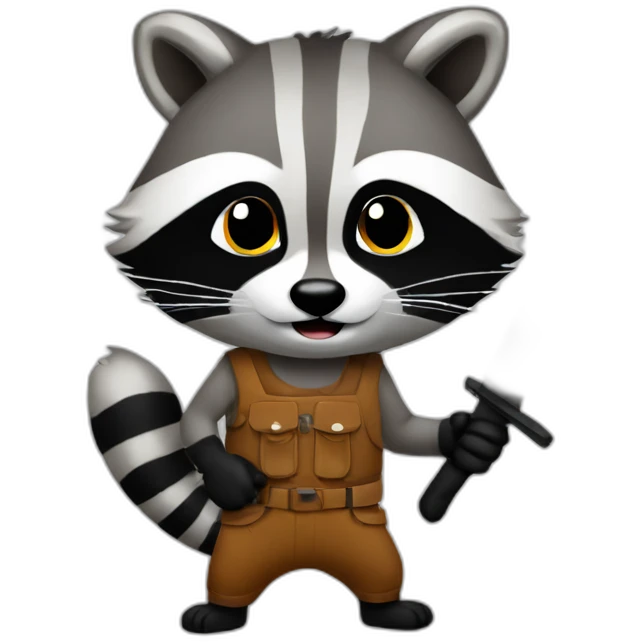 raccoon-with-a-knife emoji