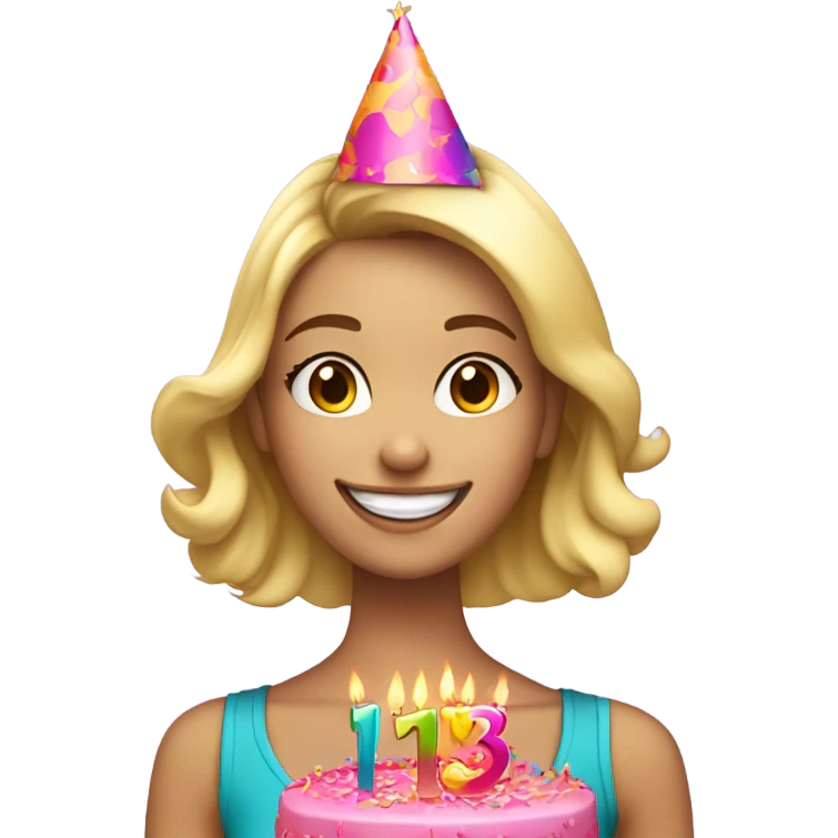 13 Birthday Blonde girl emoji