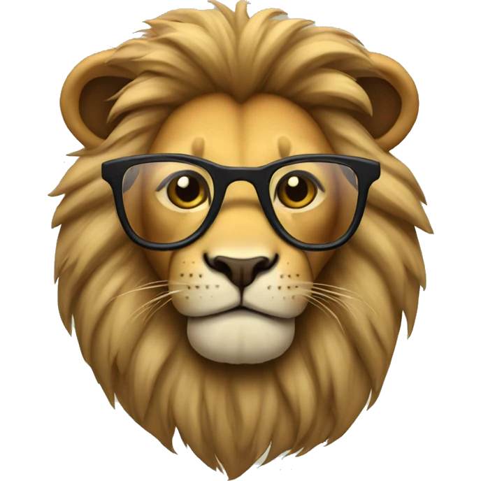Lion with glasses emoji