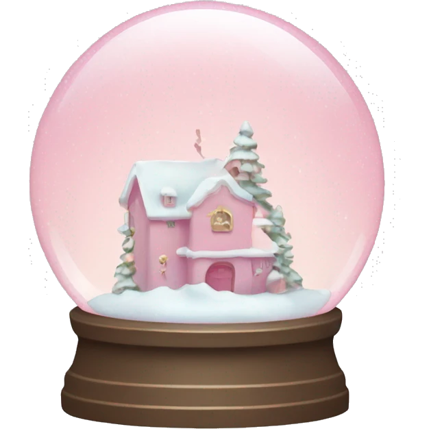 Pastel pink snow globe emoji