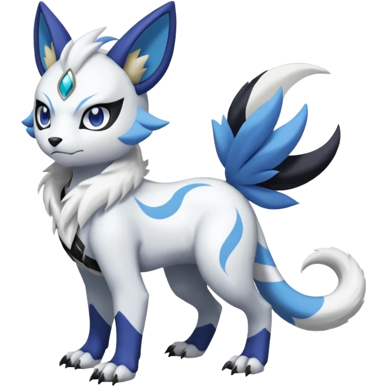 Garurumon-Meloetta-Renamon-Absol-fusion-hybrid-creature (full body) emoji