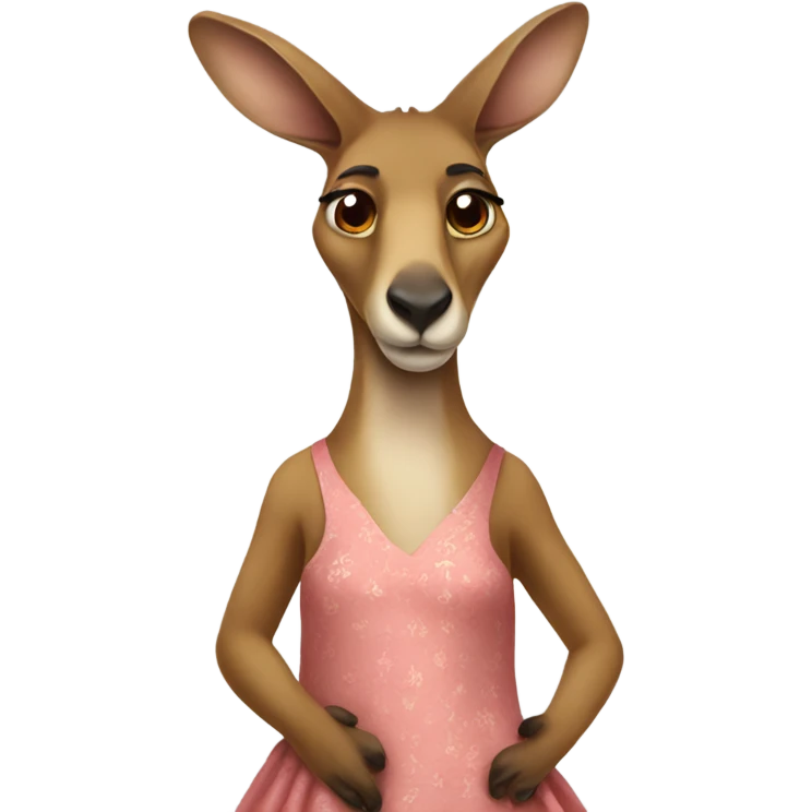Kangaroo in a dress emoji