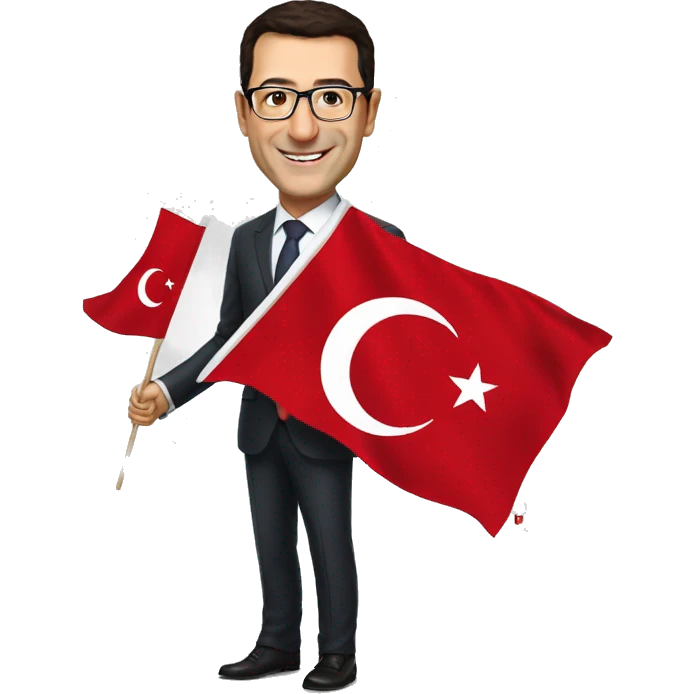 ekrem imamoglu hold turkish flag emoji