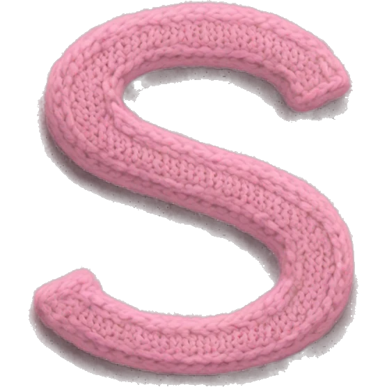 Light Pink knitted Letter S emoji