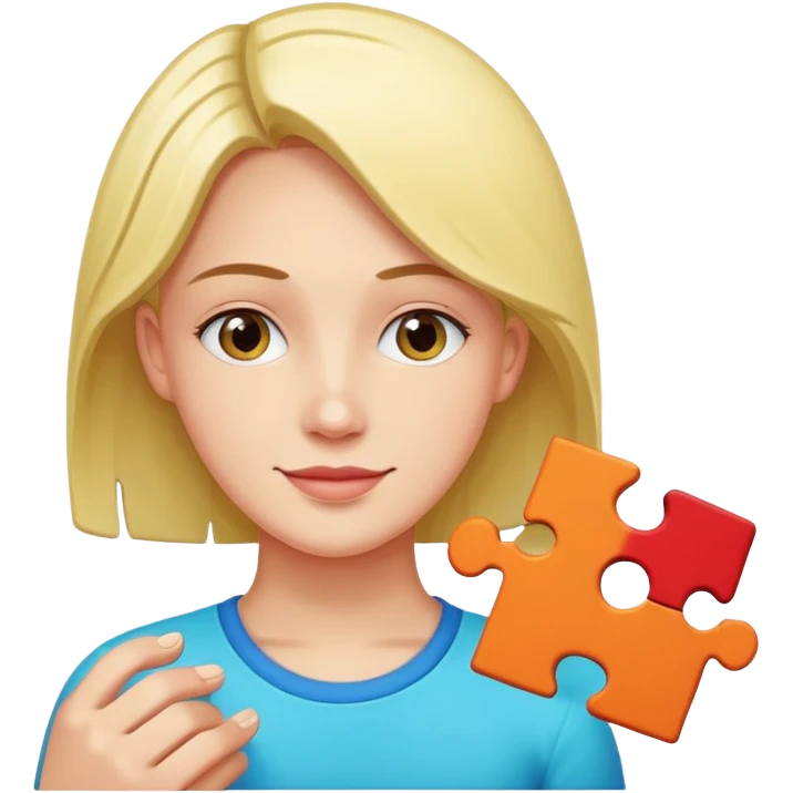one person playing with single jigsaw puzzle piece. emoji