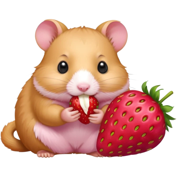 hamster eating strawberries emoji