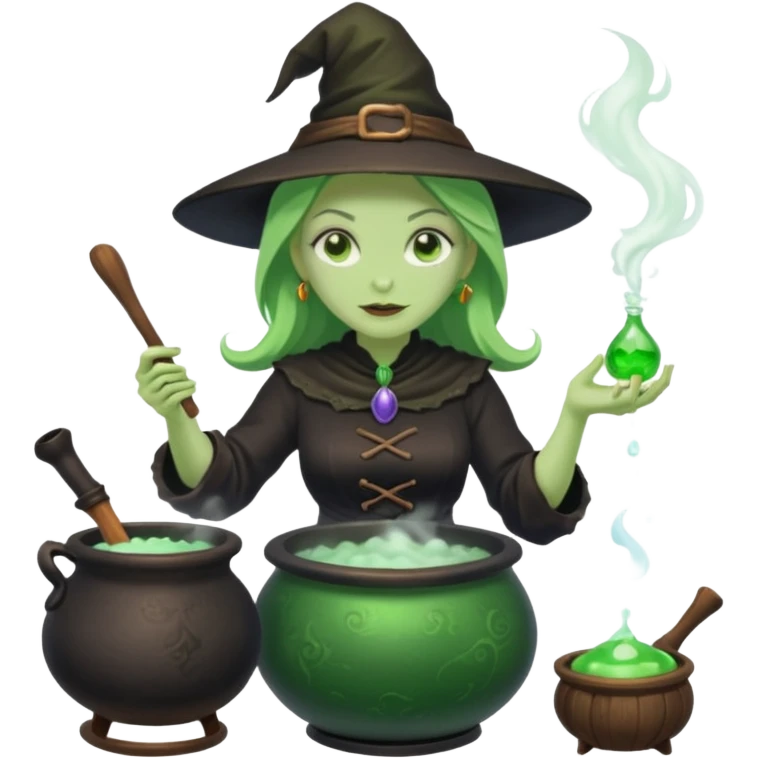 green witch cooking potion emoji