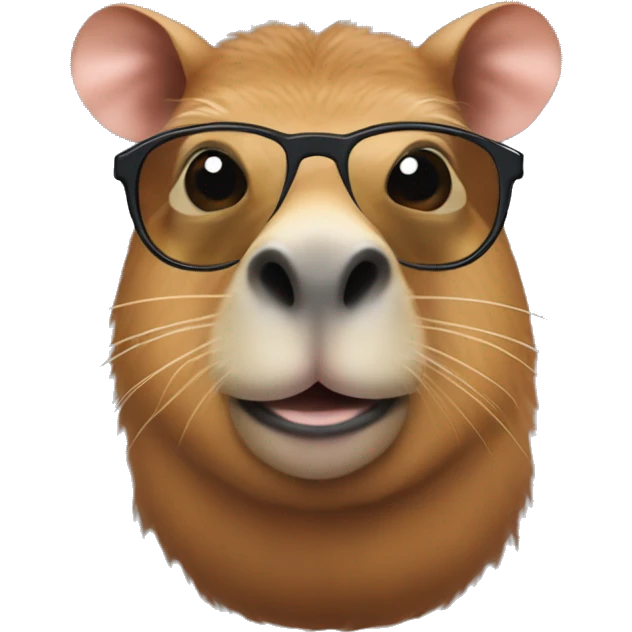 capibara tierno con lentes emoji