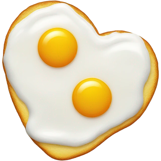 fried egg in the shape of a heart emoji