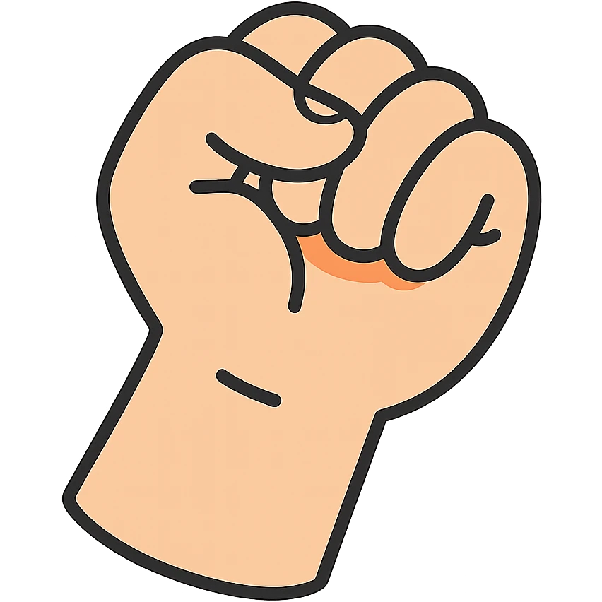 flat toon style hand gripping emoji
