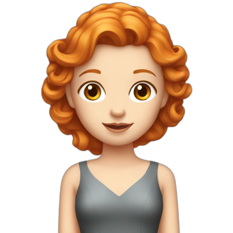 ginger girl in elegant dress emoji