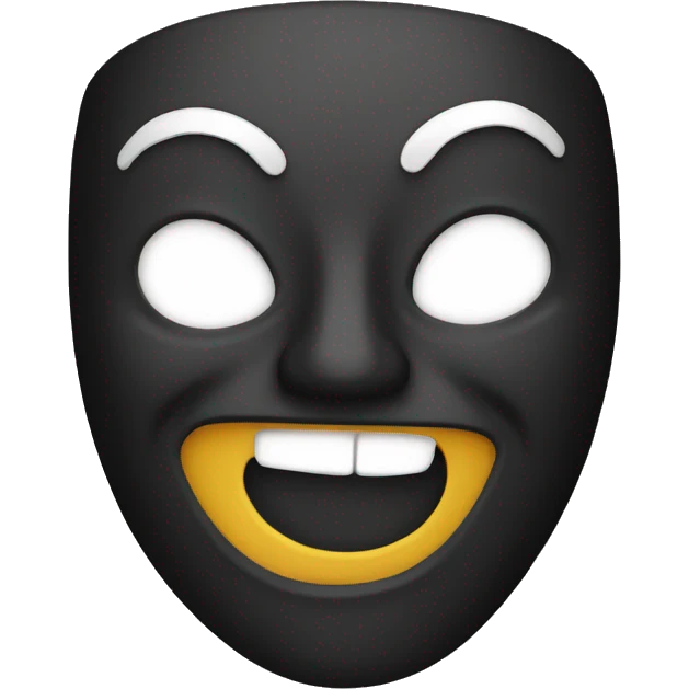 Black laughing mask emoji