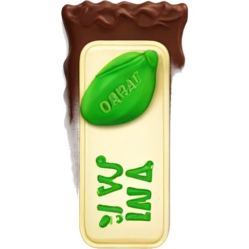 A bar of Dubai chocolate filled with Green pistachio cream emoji