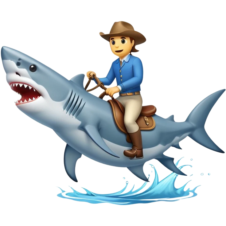shark riding a horse emoji