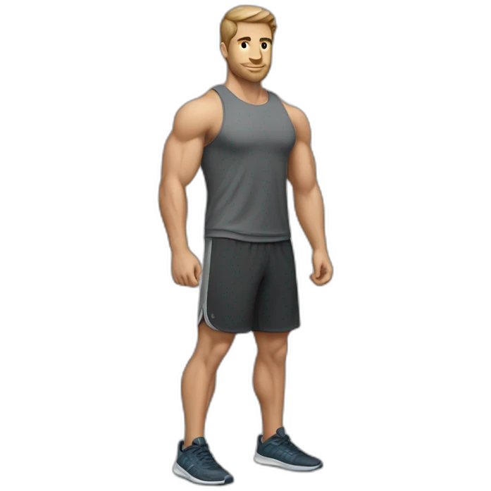Classic workout clothes for white faceless men emoji