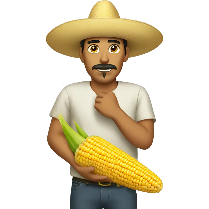 Mexican guy with corn emoji
