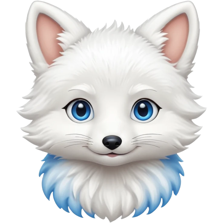 a white baby fox with blue eyes emoji emoji