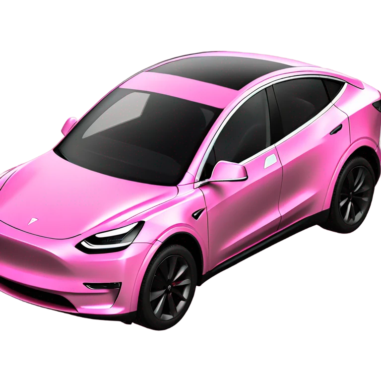 Pink Tesla model Y  emoji