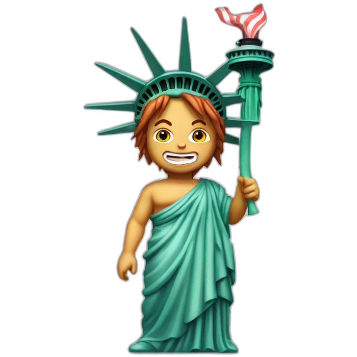 Chucky as a statue of liberty emoji
