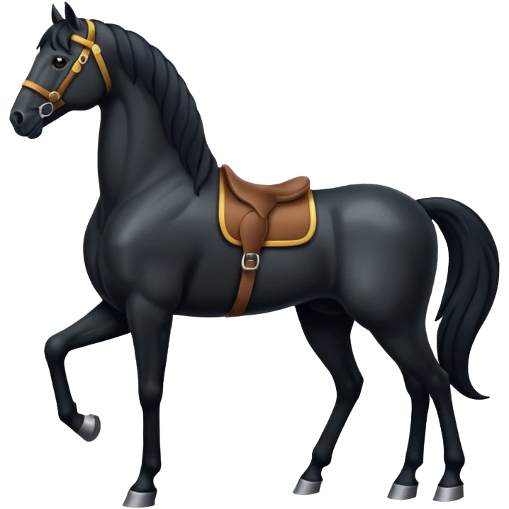 a black horse standing emoji