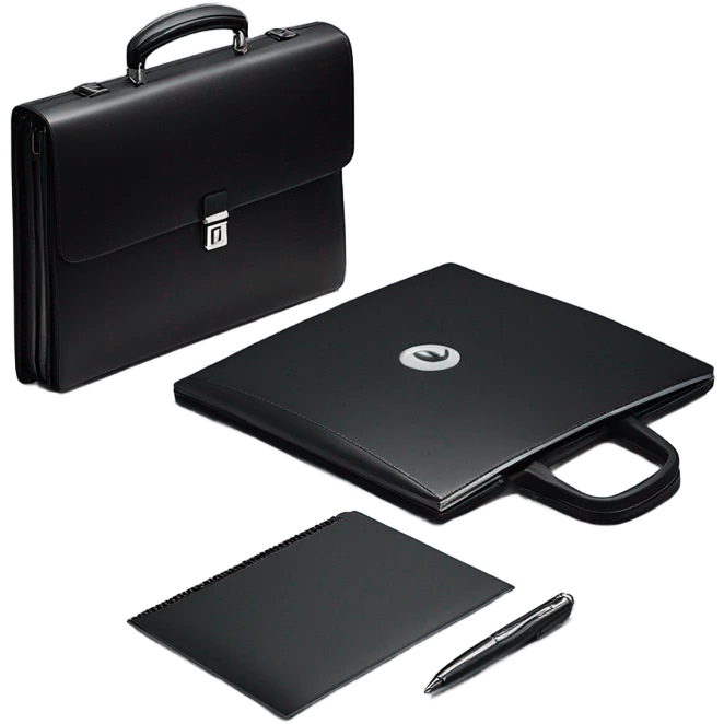 laptop and one briefcase next to it emoji