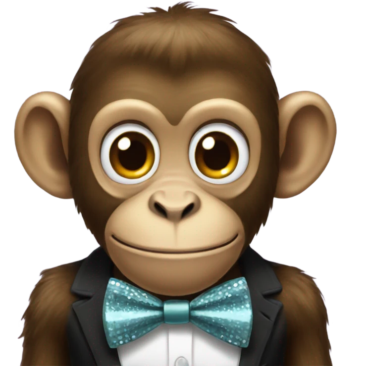 Monkey with diamond teeth and a bow tie emoji