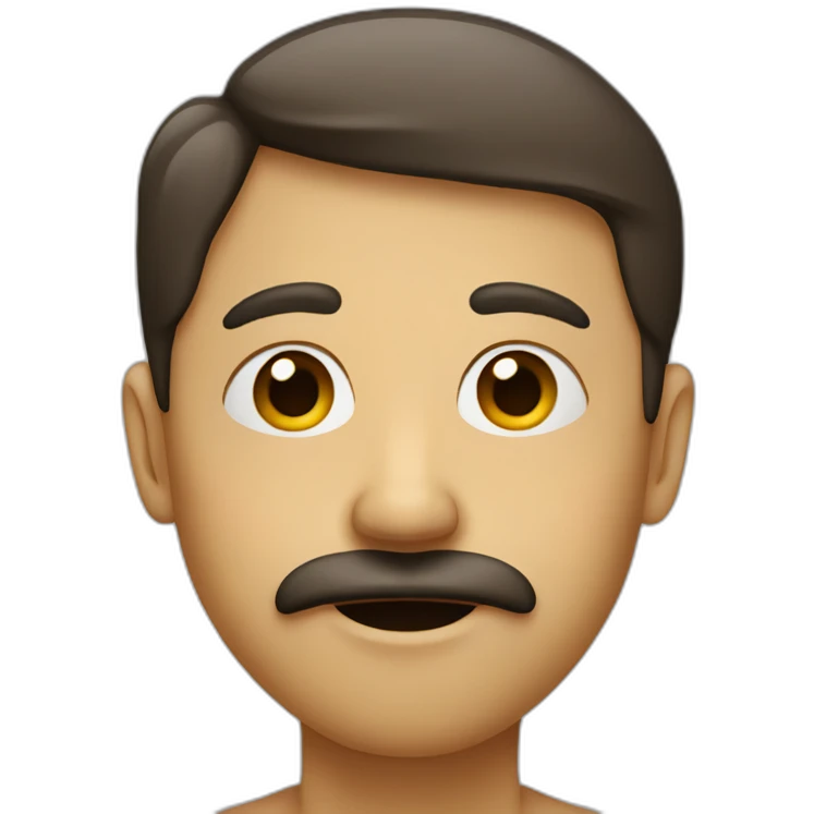 a person with small mustache between the lips and the nose emoji