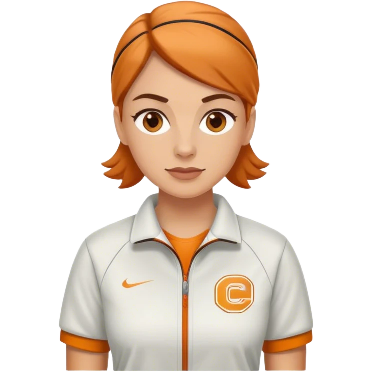 female sport coach with coach wear emoji