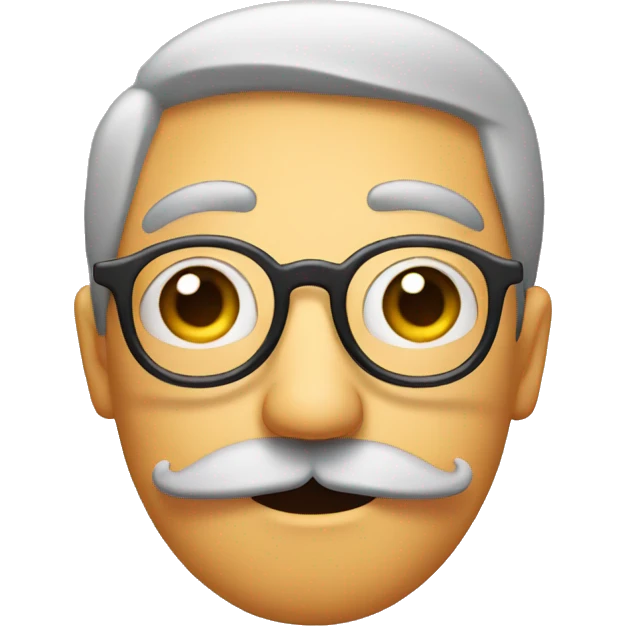 Face with mustache and glasses looks suspicious  emoji