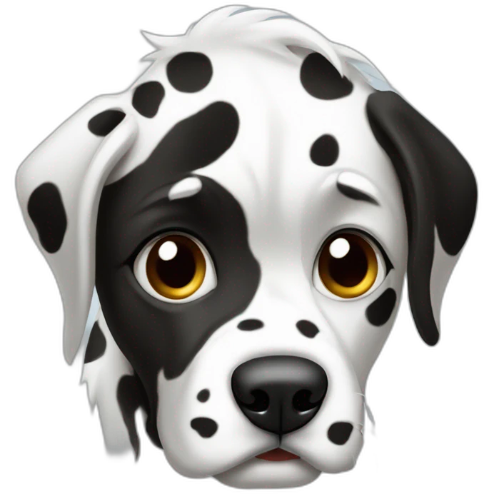 Dalmata crying emoji