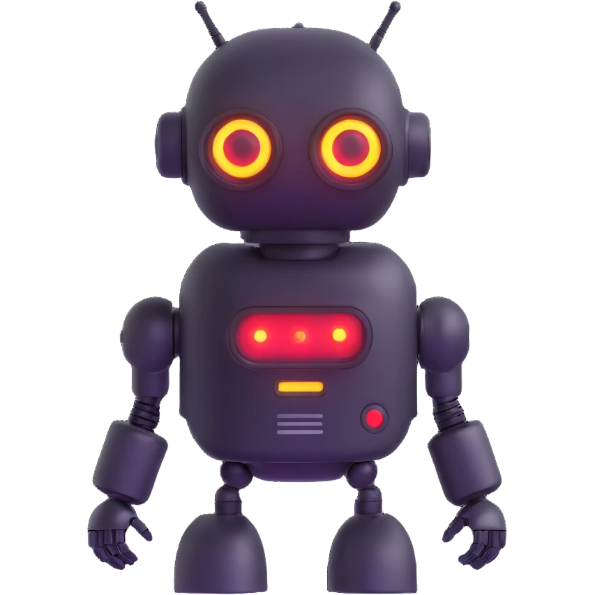 robot with glowing LED eyes emoji