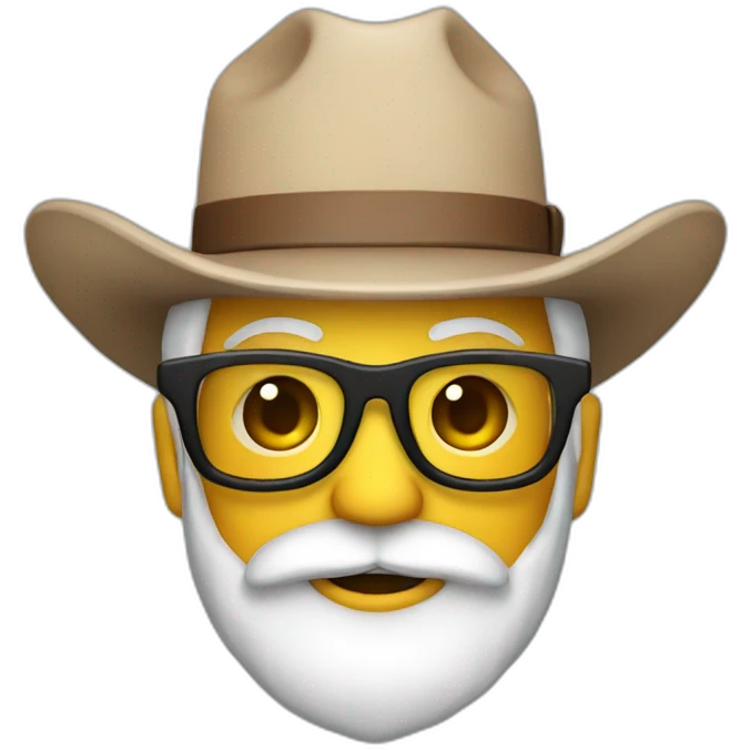 Santa with glasses and a cowboy hat emoji