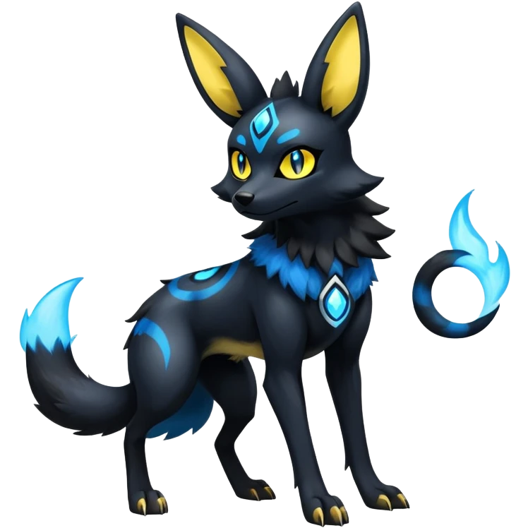 Exotic Gothic Cool Lucario-Umbreon-Fusion-Hybrid-Creature, 4 legs emoji