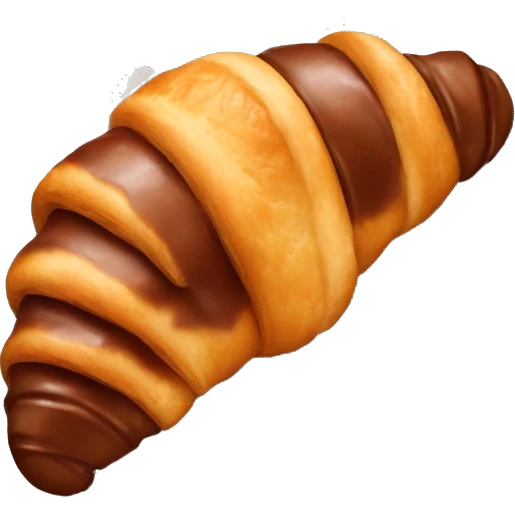 Chocolate covered croissant emoji
