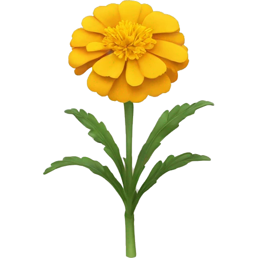 a single yellow marigold flower emoji