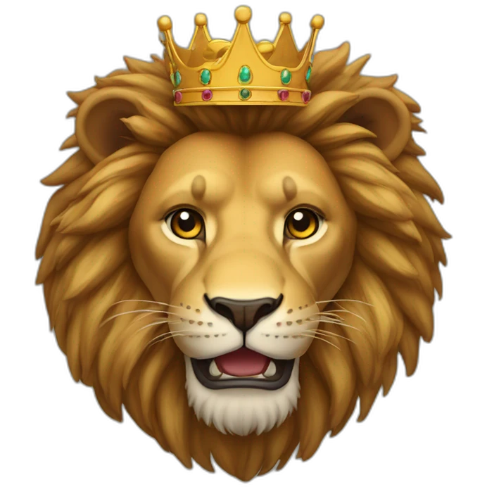 Lion avec une couronne emoji