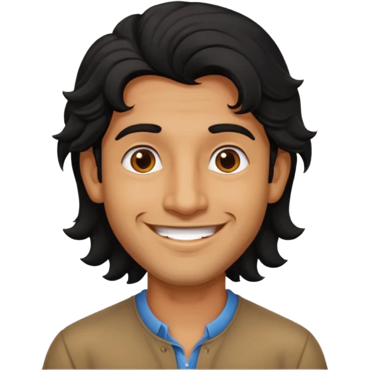 Indian fat guy south Indian wavy medium black hair ,tan darker skin emoji
